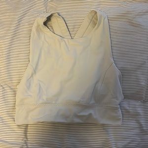 White Athleta High Neck Sports Bra